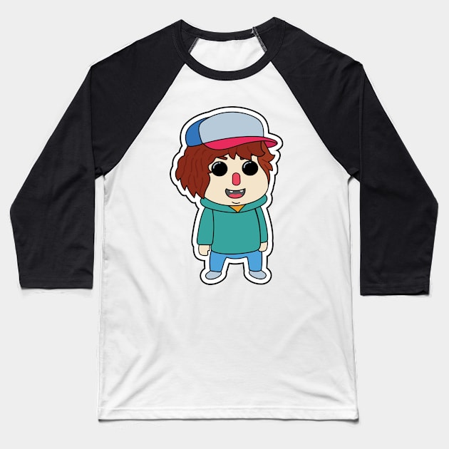 Dustin Cute Face Baseball T-Shirt by HijriFriza